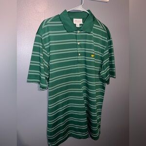The Masters Polo 
Size large 
Green with stripes